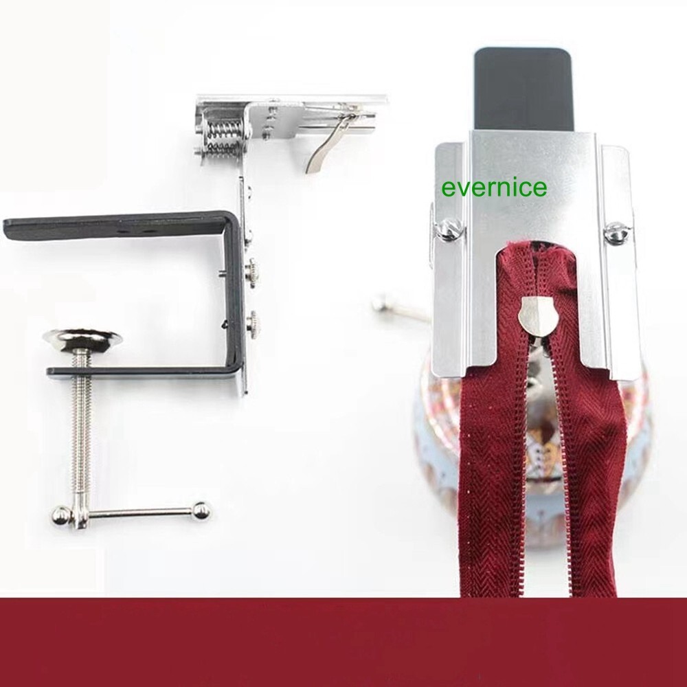 Double Head Zipper Attaching Device Tool With Mounting Clamp
