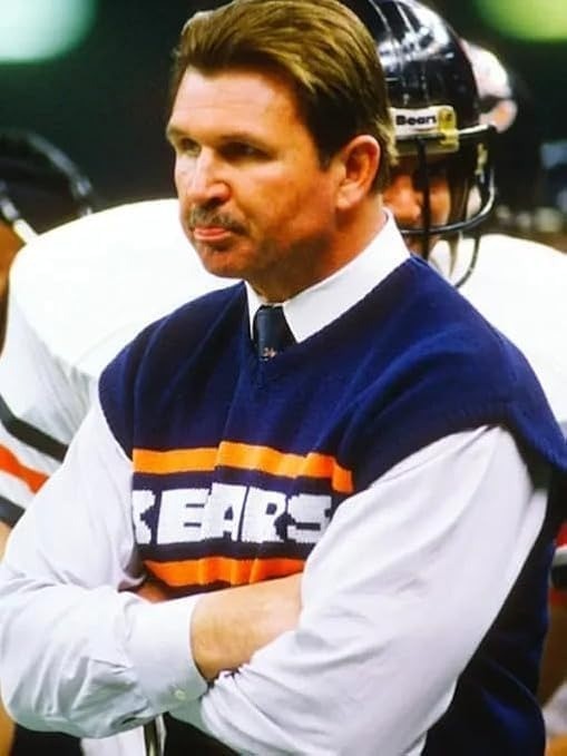 Mike Ditka Chicago Wool Vest Bears Sweater – Classic Sleeveless Pullover