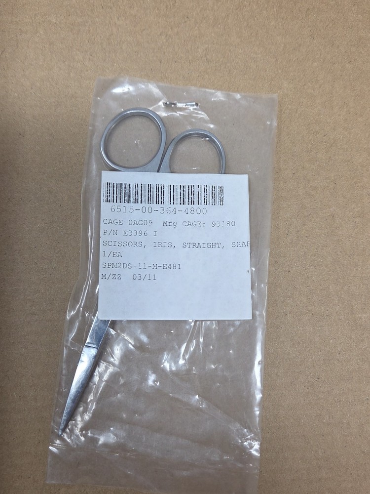 New Iris Surgical Straight Pointed Scissors Part Number #E3396-I