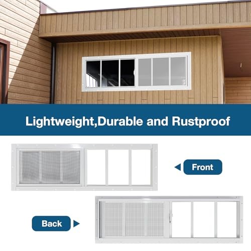 Yuzzy Shed Windows 2 Pack Sliding Windows Transom Window with 10"x35" White