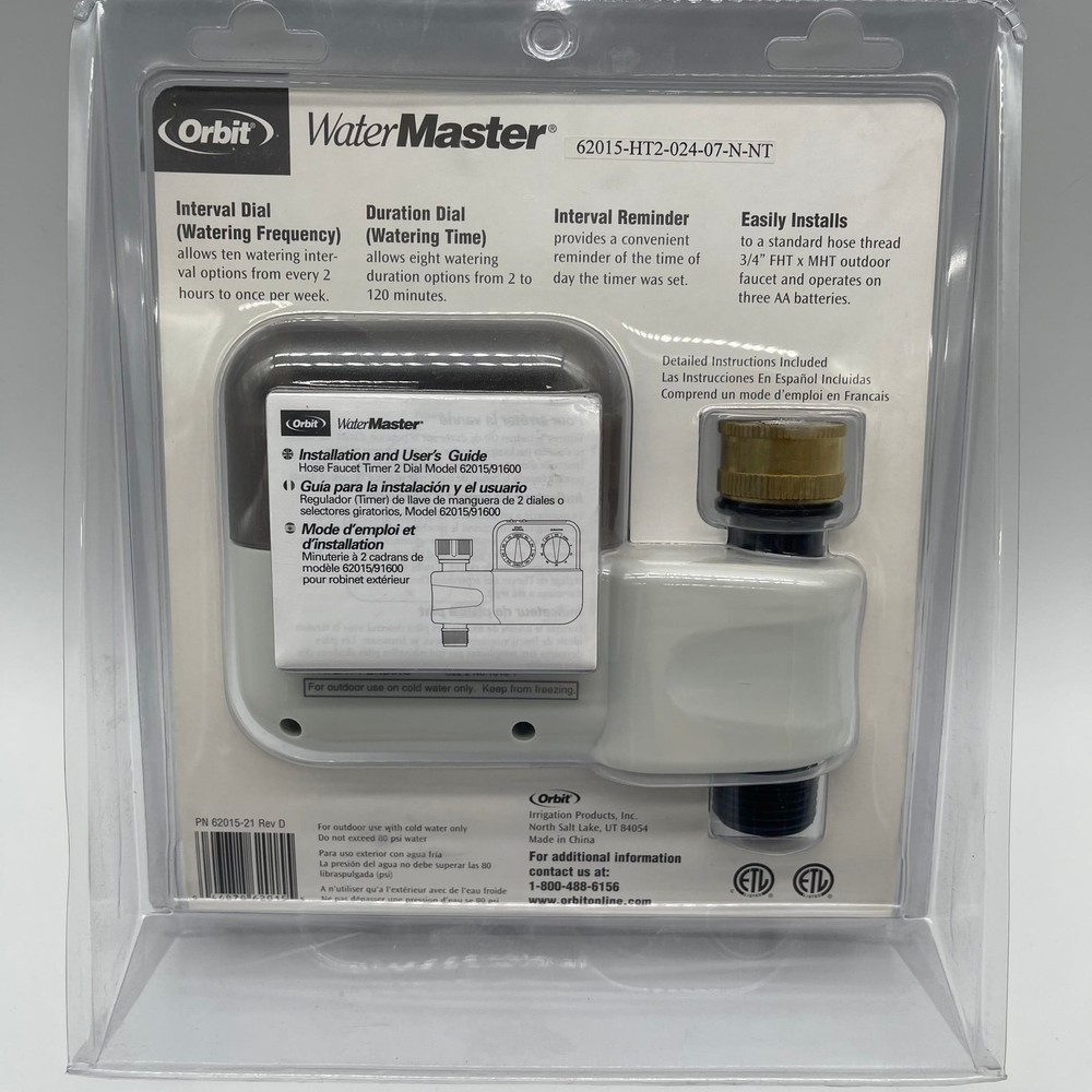Orbit WaterMaster 62015 Automatic 2-Dial Battery Operated Hose Faucet Timer