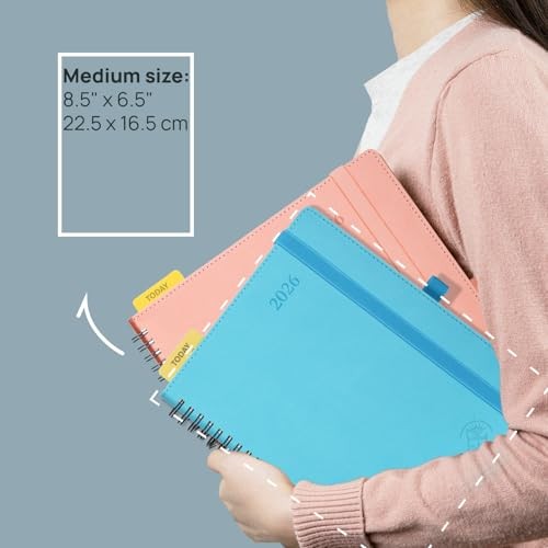 2026 Planner (Medium - 6.5'' x 8.5'') with Hourly Schedule, Vertical Layout -