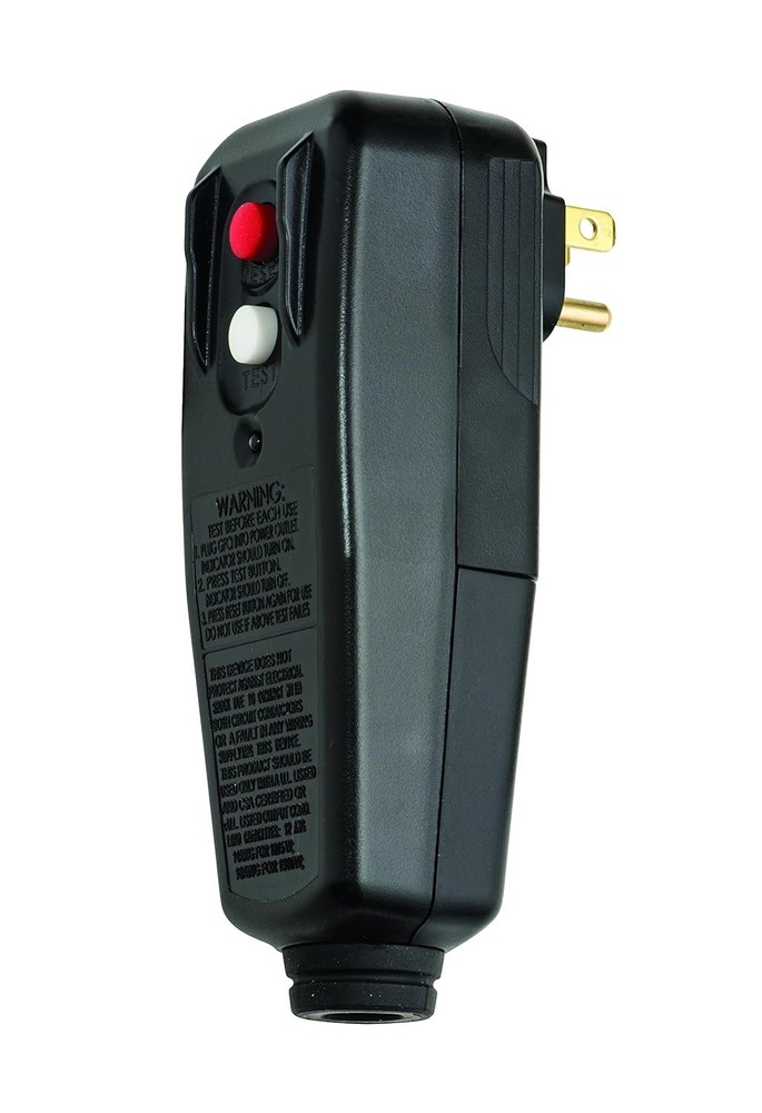 Tower Manufacturing 30434009 Auto-Reset 15 AMP Right Angle GFCI Plug Black