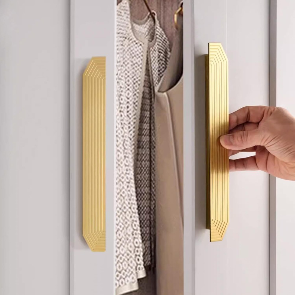 Brass Cabinet pulls Brushed Drawer pulls Modern Gold Cabinet Cabinet Handles ...