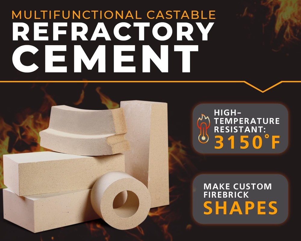 Versatile 30 lbs Refractory Cement Mix - Non-Toxic, High Heat Resistant Solution