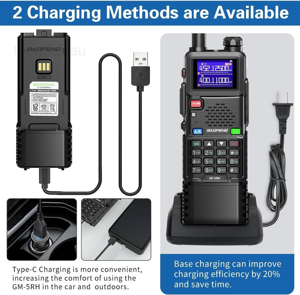 Radio Ham Long Range 5RM 10W Handheld Rechargeable Black