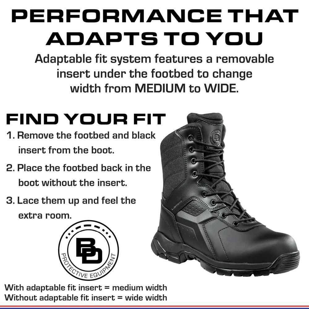 New Black Diamond 6" Tactical Boot BOPS6002 WATERPROOF Side Zip Composite Toe