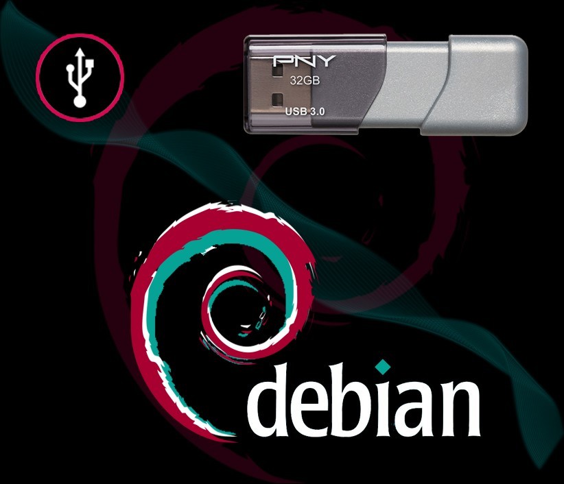DEBIAN Linux 32GB Bootable USB Install & Live Flash Drive