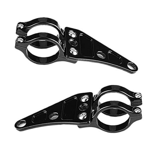 2pcs Fork Headlight Mounting Bracket Clamps Aluminium Adjustable Universal
