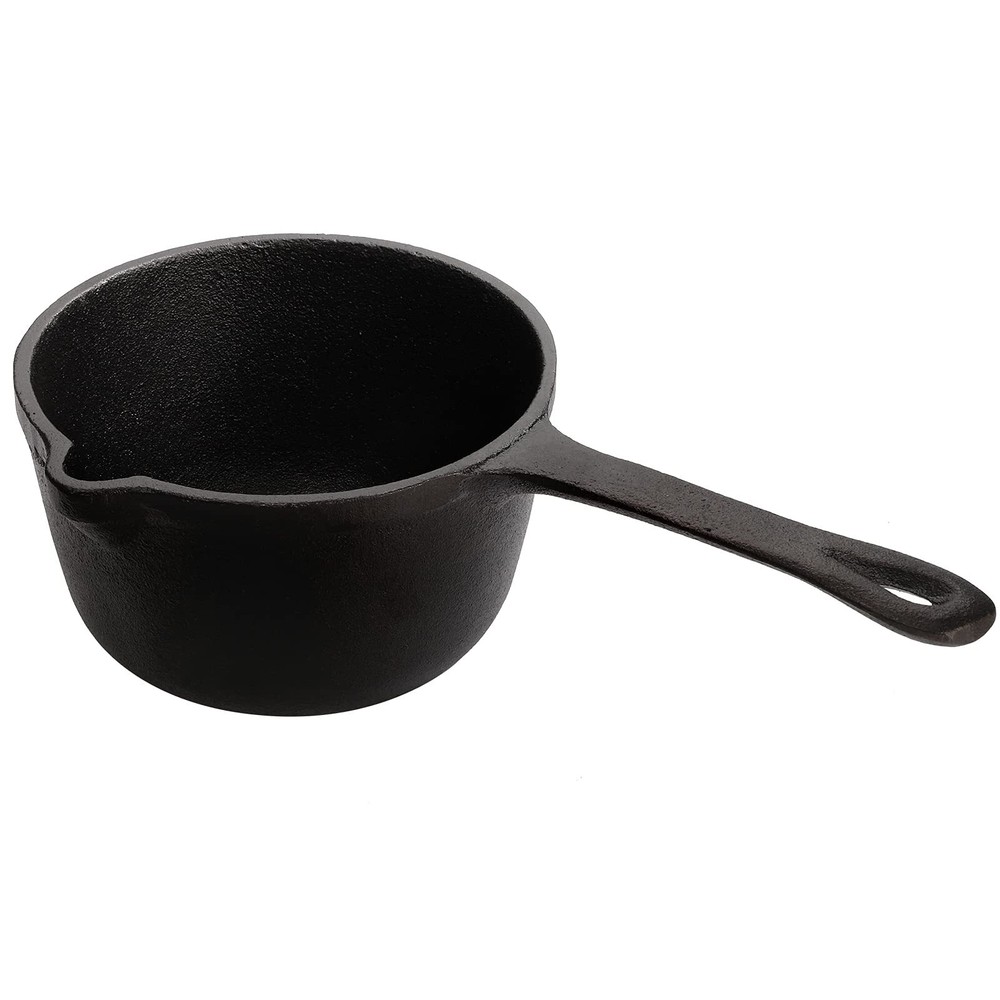 1 Quart/ 32 Ounce Cast Iron Basting Pot with Handle Heavy Duty Construction S...