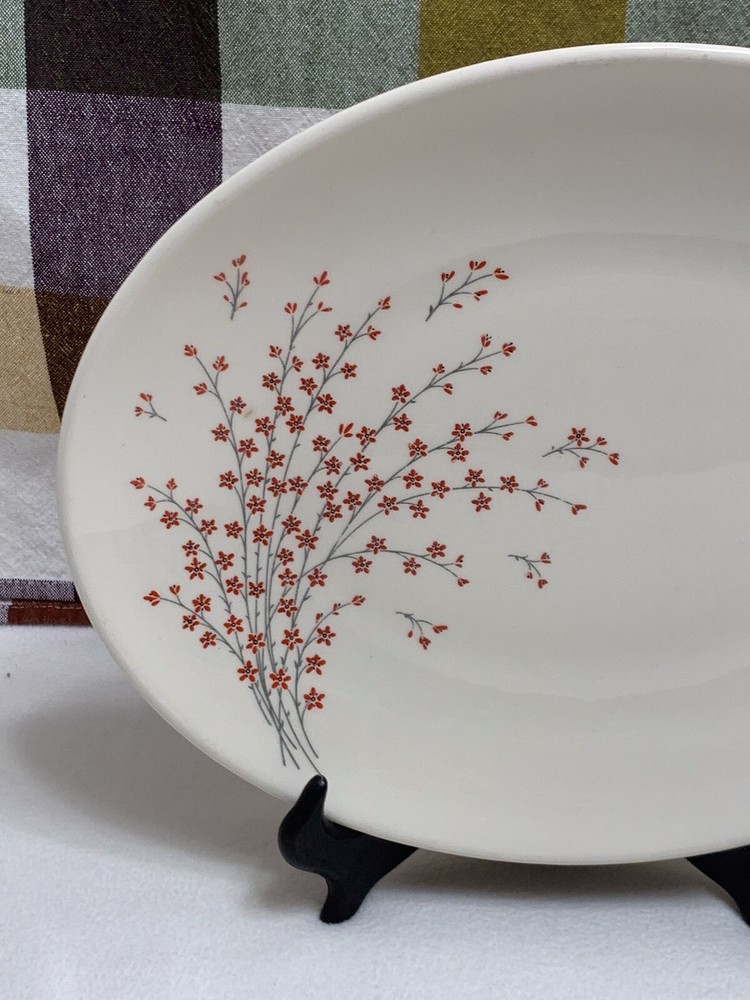 Edwin Knowles Lacquer Blossom Design Oval Plater