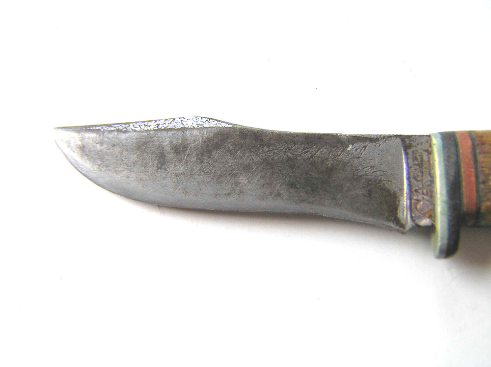 1940-65 CASE Fixed Blade Hunting Knife w/ Sheath, Stag Handle