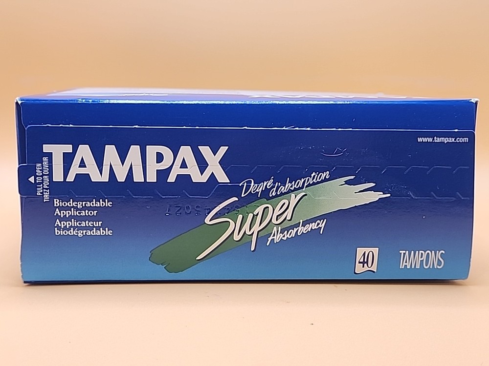 Vintage 1996 Tampax Tampons Super Absorbency Flushable Applicator 40 Count