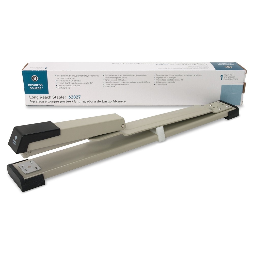 Long Reach Stapler Heavy Duty Office Paper Stapling Tool Black