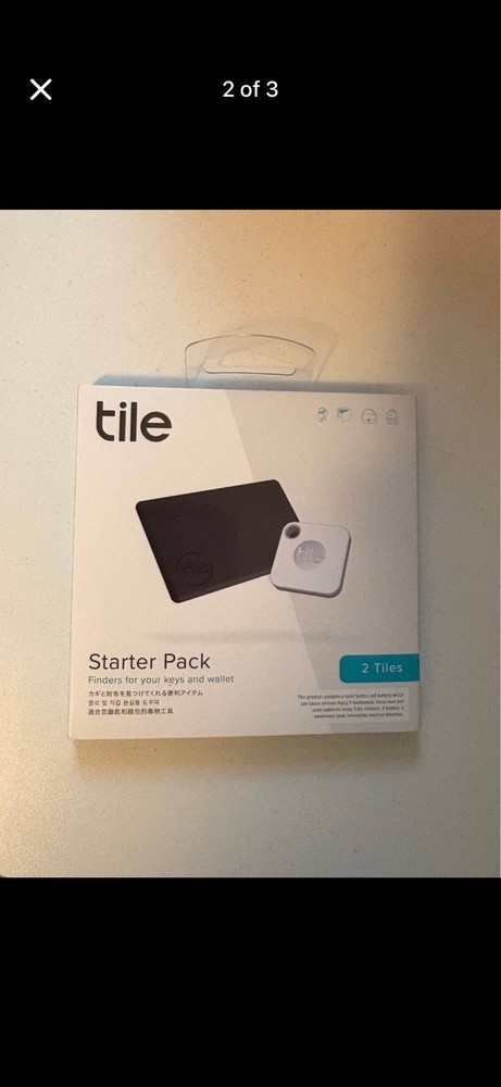 Tile Mate/Slim Starter Pack Bluetooth Trackers 2-Pack Black iOS Android