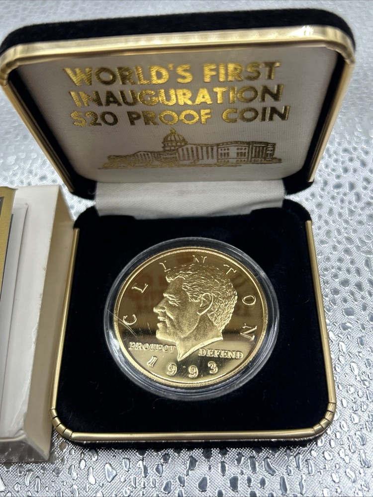 1993 Clinton Inauguration $20 Proof Coin w/ Box & COA