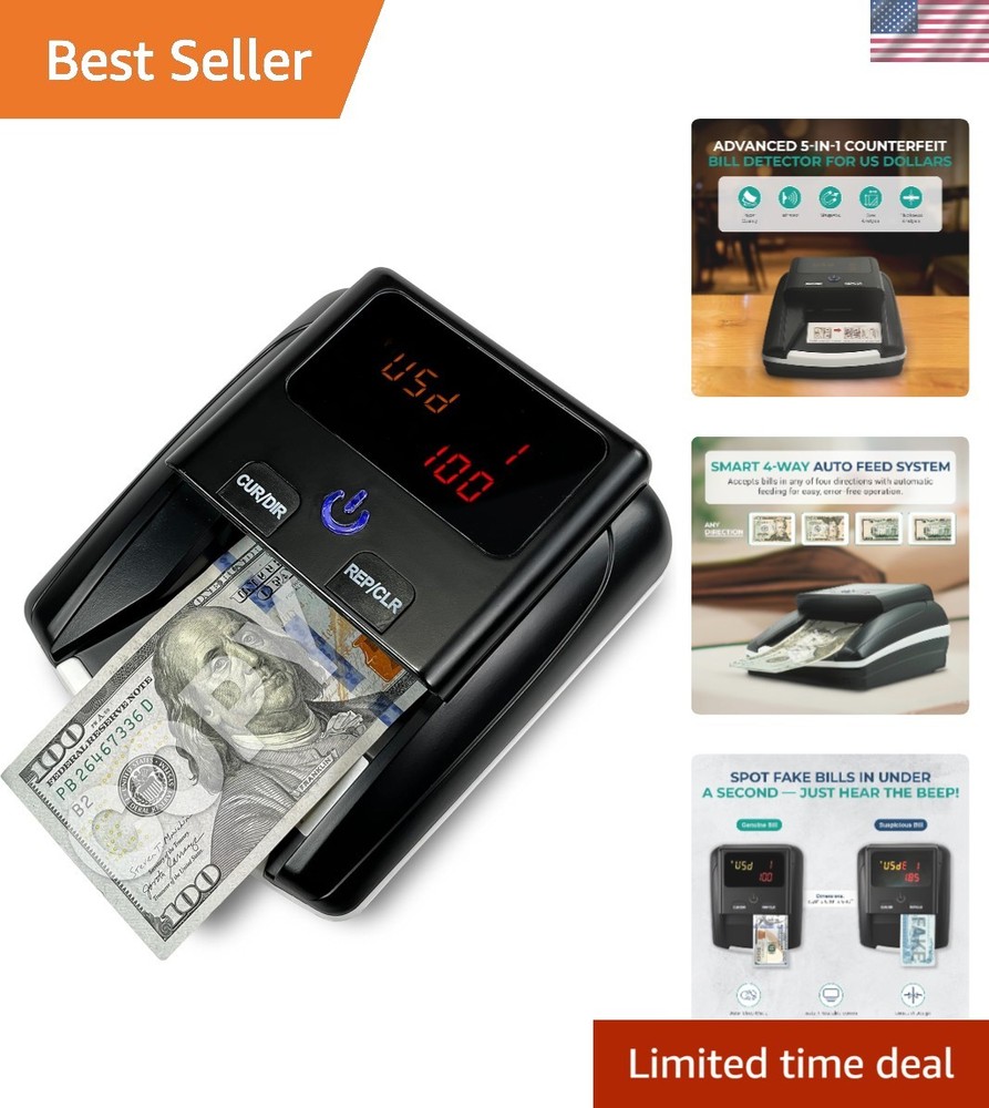 Professional Currency Detector with Large Display for Fast Bill Validation