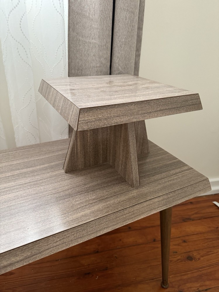 Mid Century Table/ Vintage Telephone Table/rustic table/End Table/ Two Tier Step