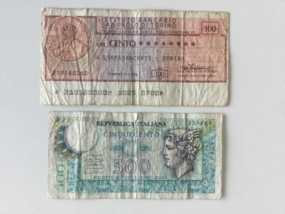 Italy 100 & 500 Lire Banknote