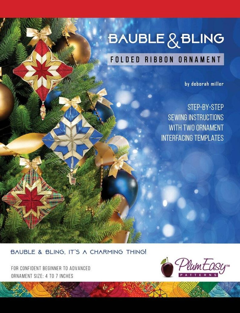 Plum Easy Bauble & Bling Folded Ribbon Ornament Pattern