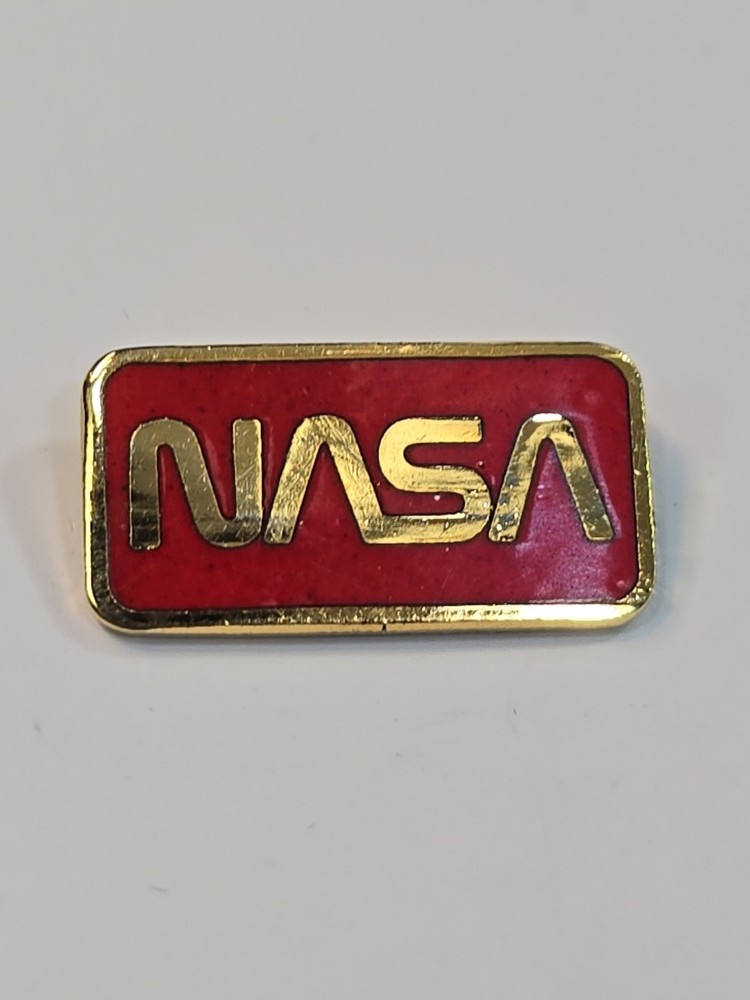 NASA Lapel Pin Red Background Small Size