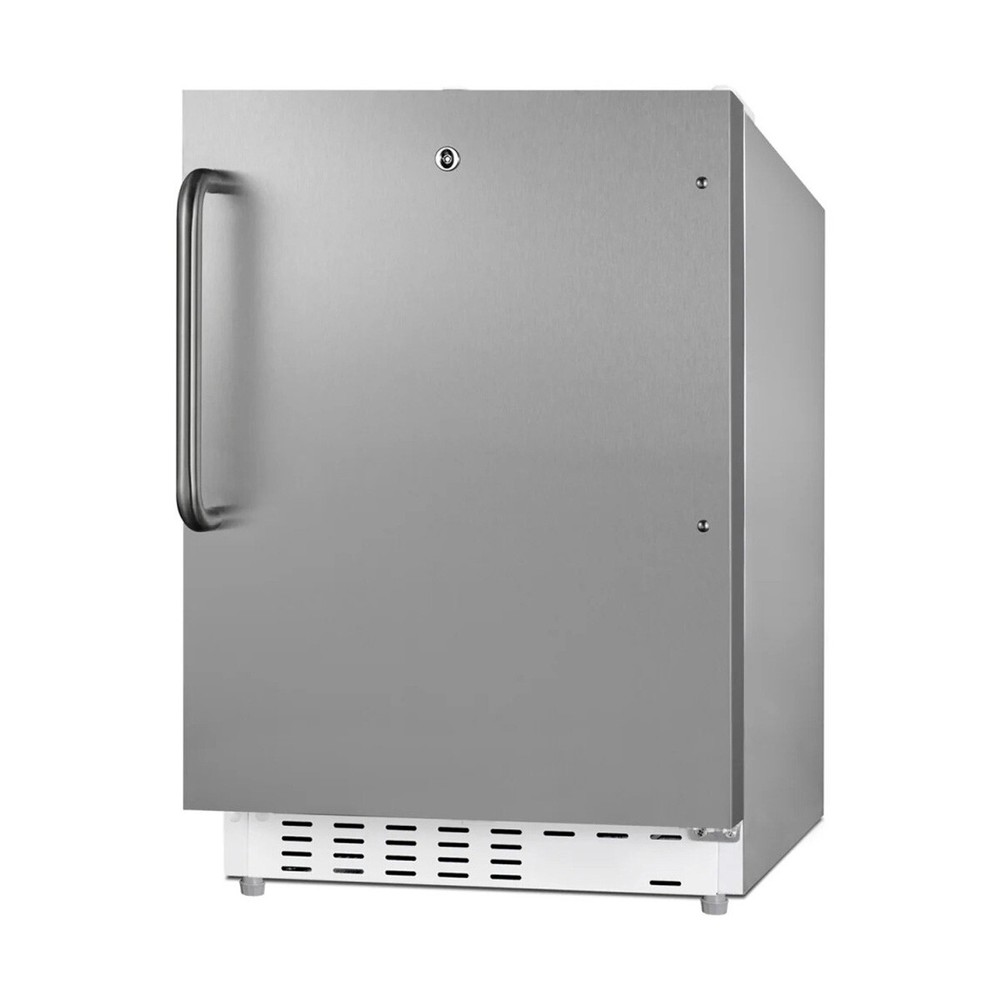 Summit ALRF48CSS 19" Undercounter Freezer/Refrigerator w/ 1 Solid Door, 3 Gla...