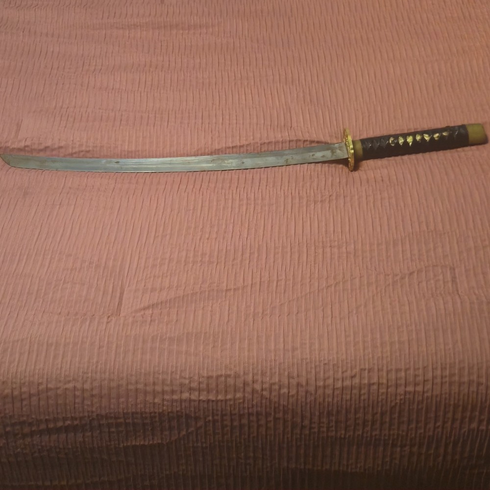 Katana-Style  Sword (Black Wrap Handle / Gold Guard) – Used