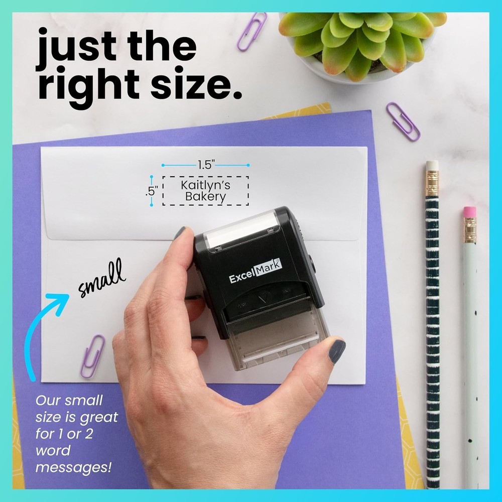 Custom Stamp Small Clear & Crisp Impressions Personalized Self-Inking Rubber
