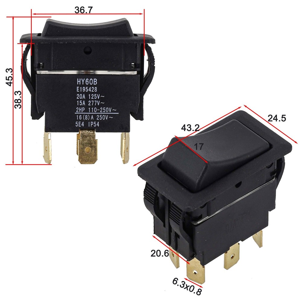 HY60B Robust Rocker Switch Designed to Handle Strong Power Loads Efficiently