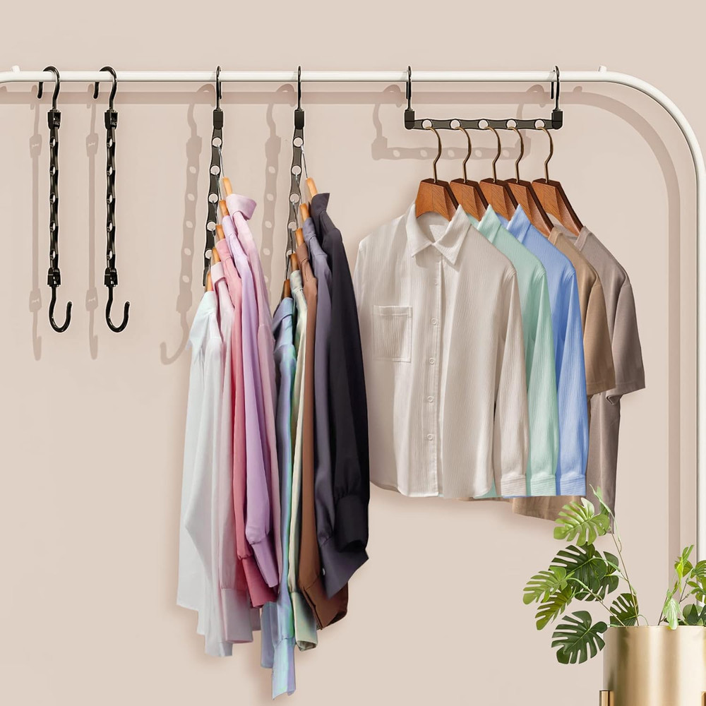 24 Pack Hangers Space Saving Magic Space Saver Storage Smart Plastic Clothes Han
