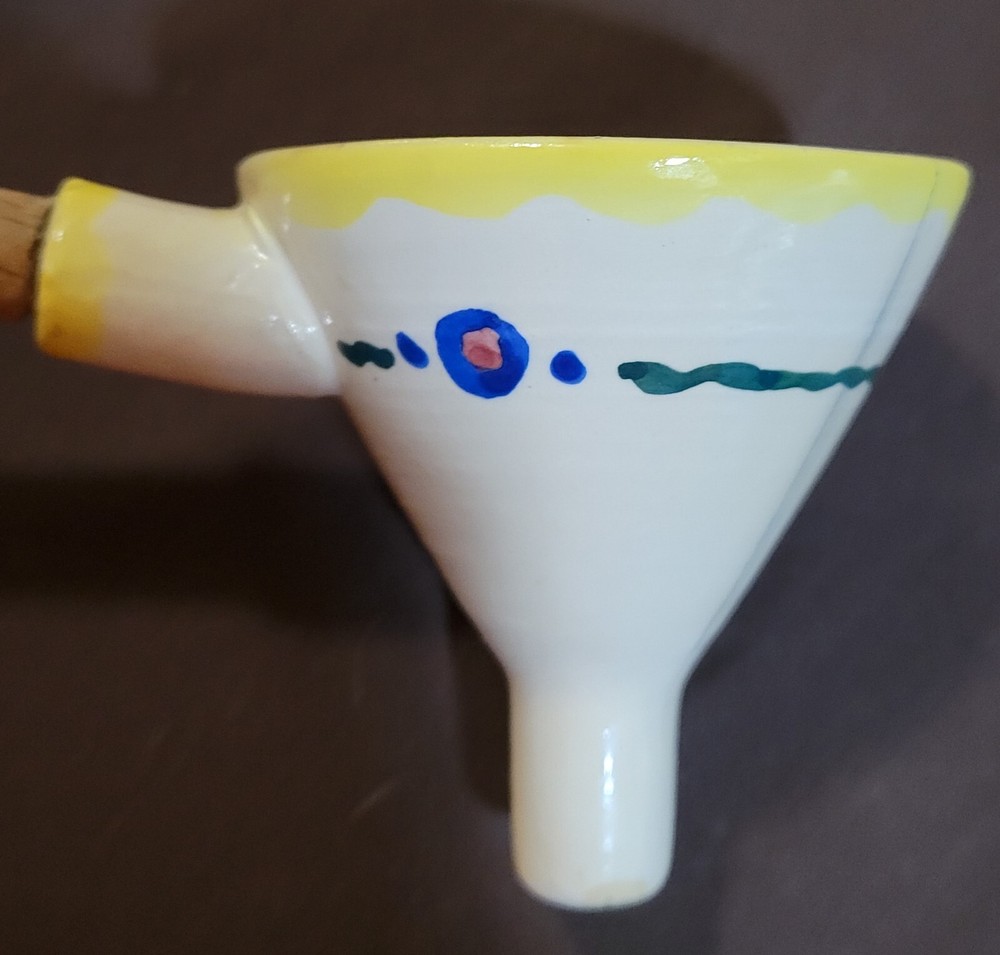 Vintage Handled Funnel Stoneware or Ceramic? Very unique.