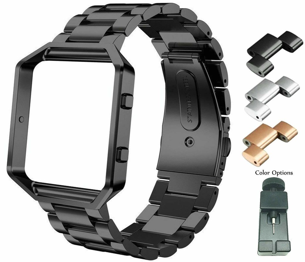 Compatible Fitbit Blaze Bands Metal Stainless Steel Frame Bracelet Replacement