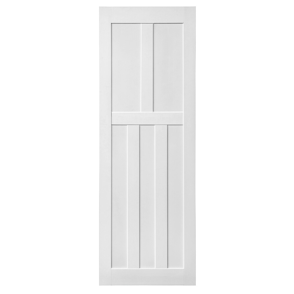 28x84in Primed Door Slab Panel+6.6FT Sliding Hardware+Floor Guider+Pull Handle