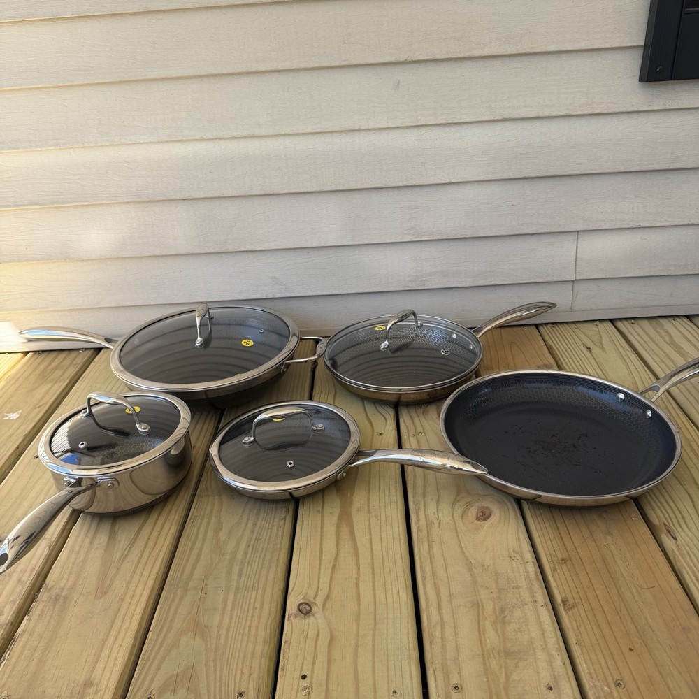 Hexclad Hybrid Cookware 9 Piece Set Preowned Great Condition