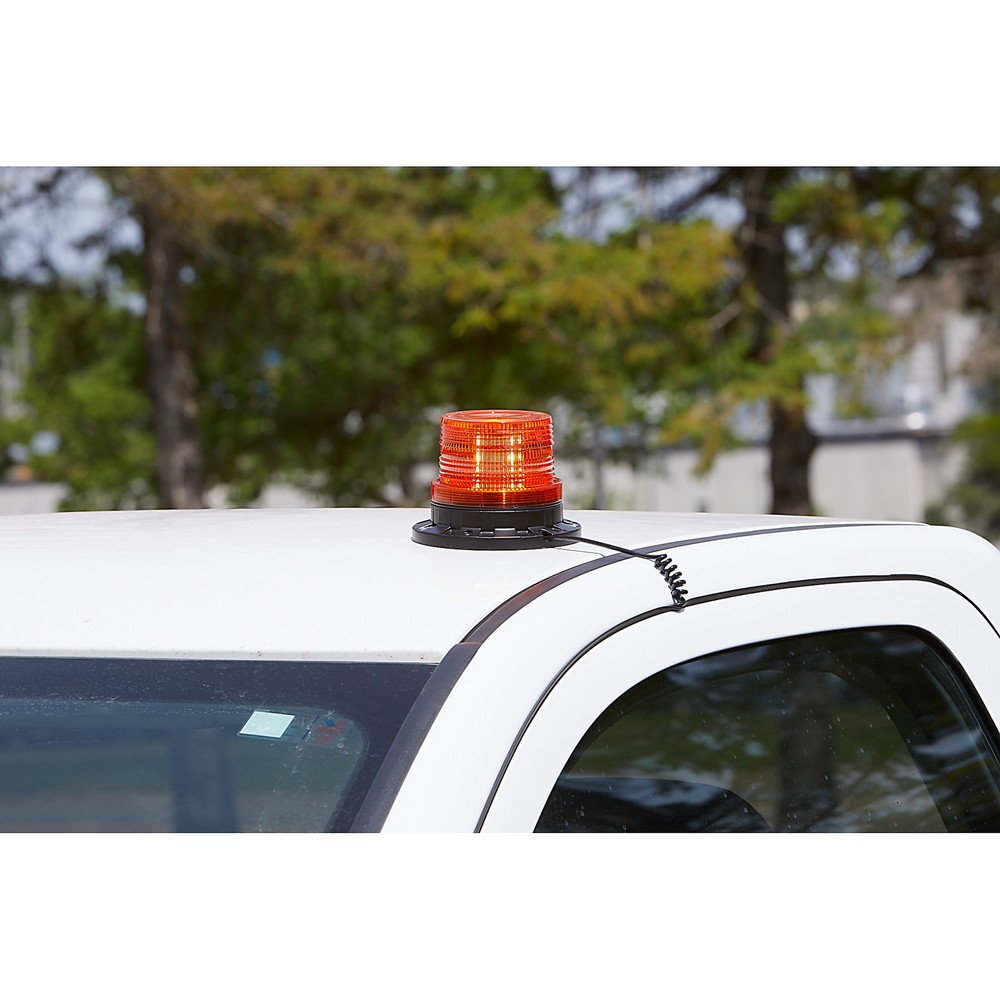Ironton LED Beacon Warning Light, 5in., 12 Watts, Amber Lens