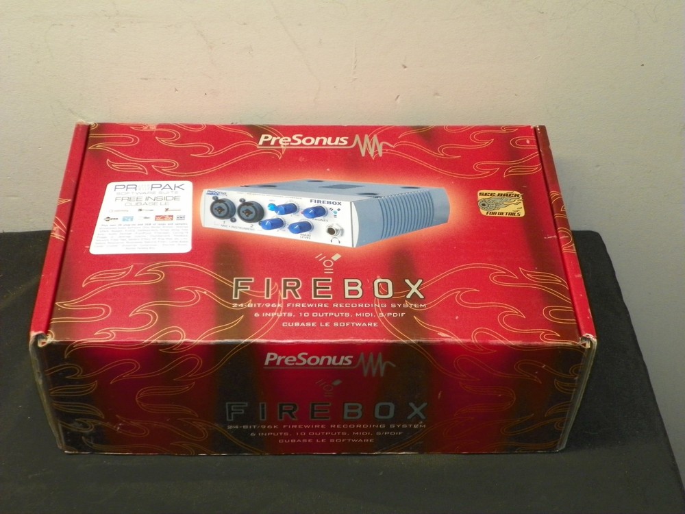 PreSonus Firebox Firewire Audio Interface With Power Adapter and MIDI Cables