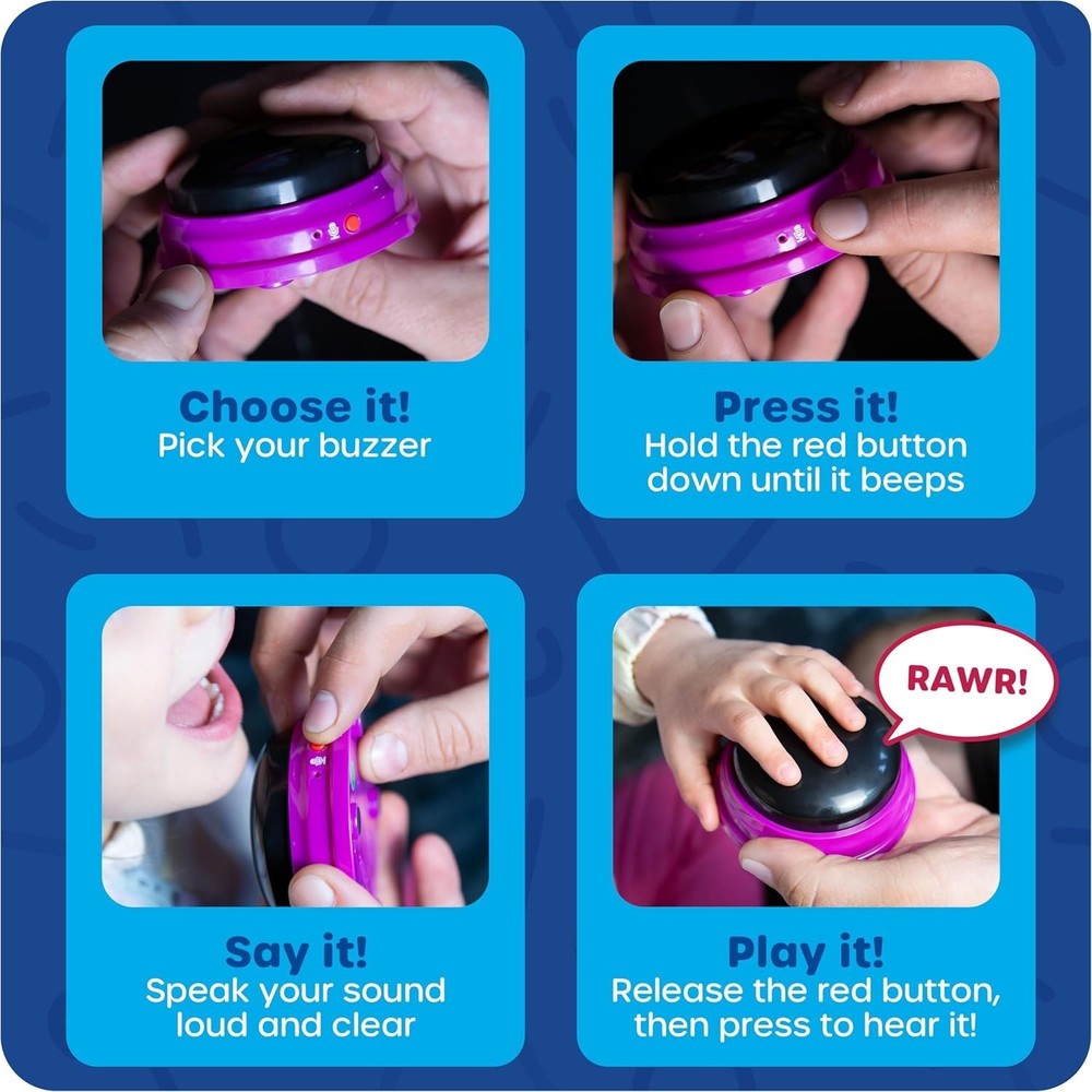 Vibrant Recordable Answer Buzzers - Ideal for Kids' Learning & Fun Activities