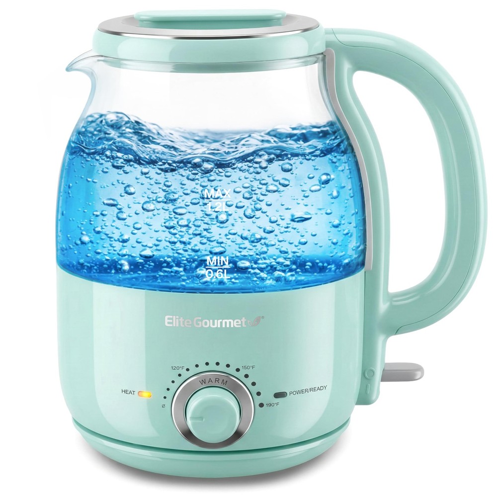 1.2L Electric Glass Kettle, 1200W Fast Boil, Adjustable Temperature Control &...