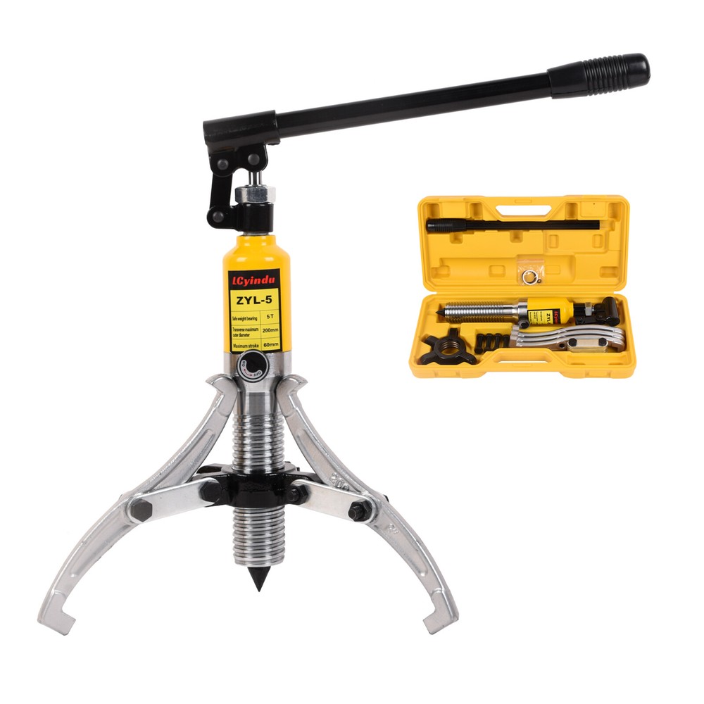 5T Hydraulic Bearing Gear Puller 2/3-Jaws Wheel Hub Puller Separator Garage Tool