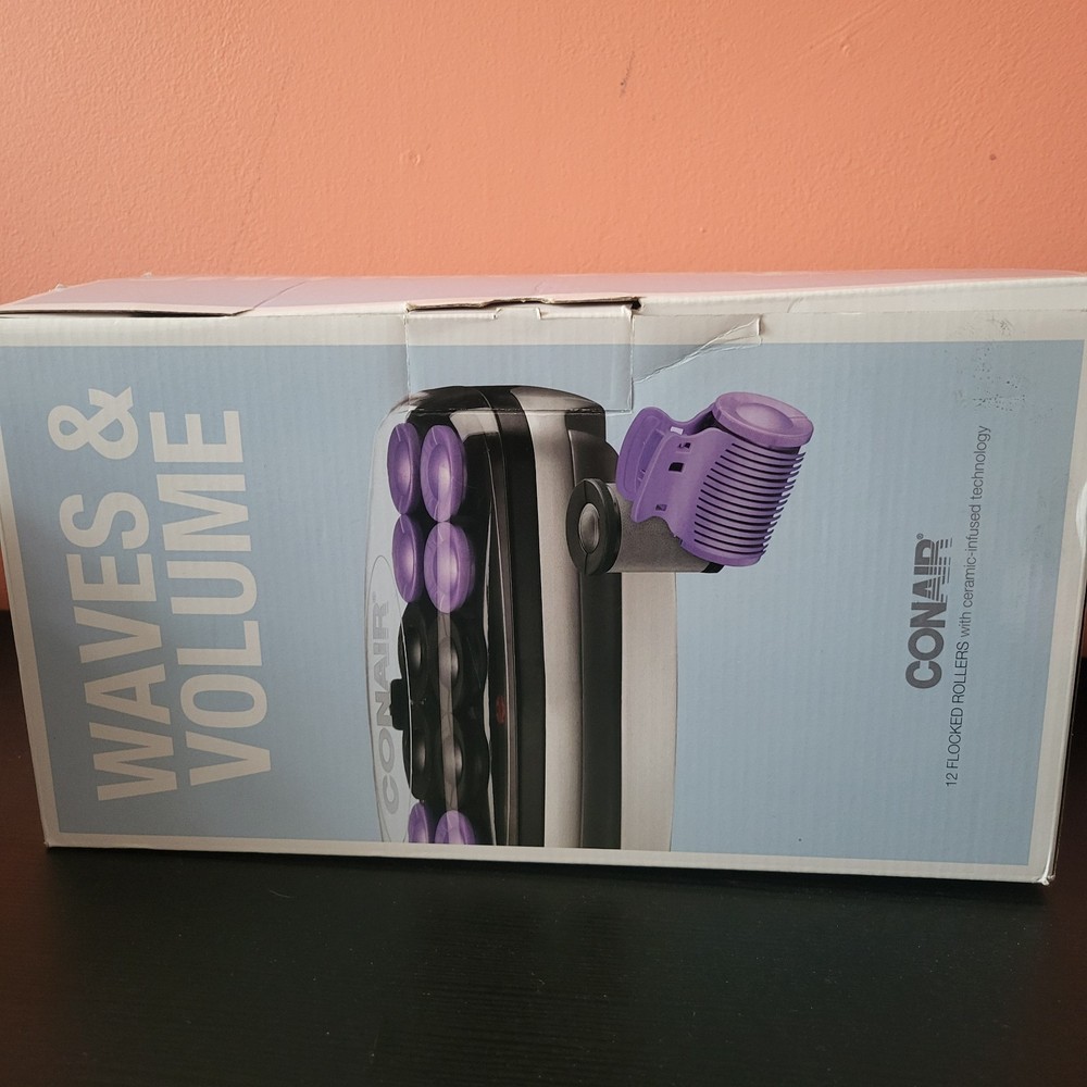 Conair Waves and Volume 12 Flocked Rollers Ceramic Infused Technology NEW IN BOX