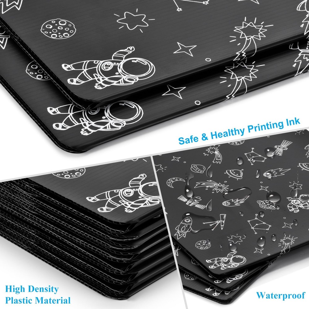 Black 2-Pack Desk Dividers for Students Space Waterproof Plastic Study Carrel