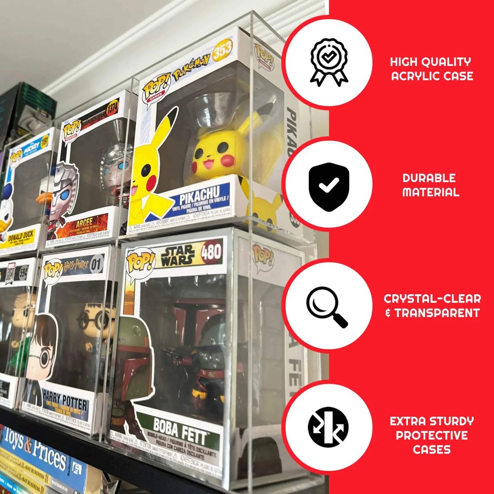 Funko Pop Acrylic Display Case 6 Pack Protector Clear Stackable UV Safe