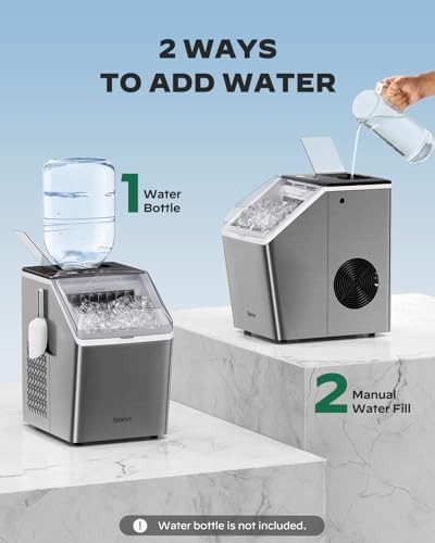 Ice Makers Countertop, 44lbs Per Day, 2 Ice Cube Maker Stainless Steel-cube