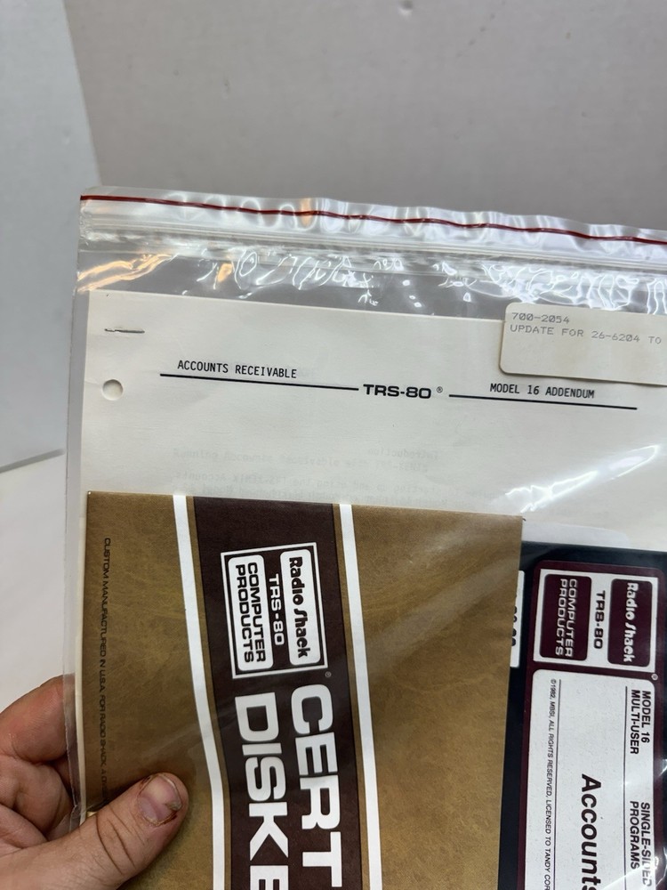 Radio Shack TRS-80 Accounts Receivable Program Diskette Model 16 #29