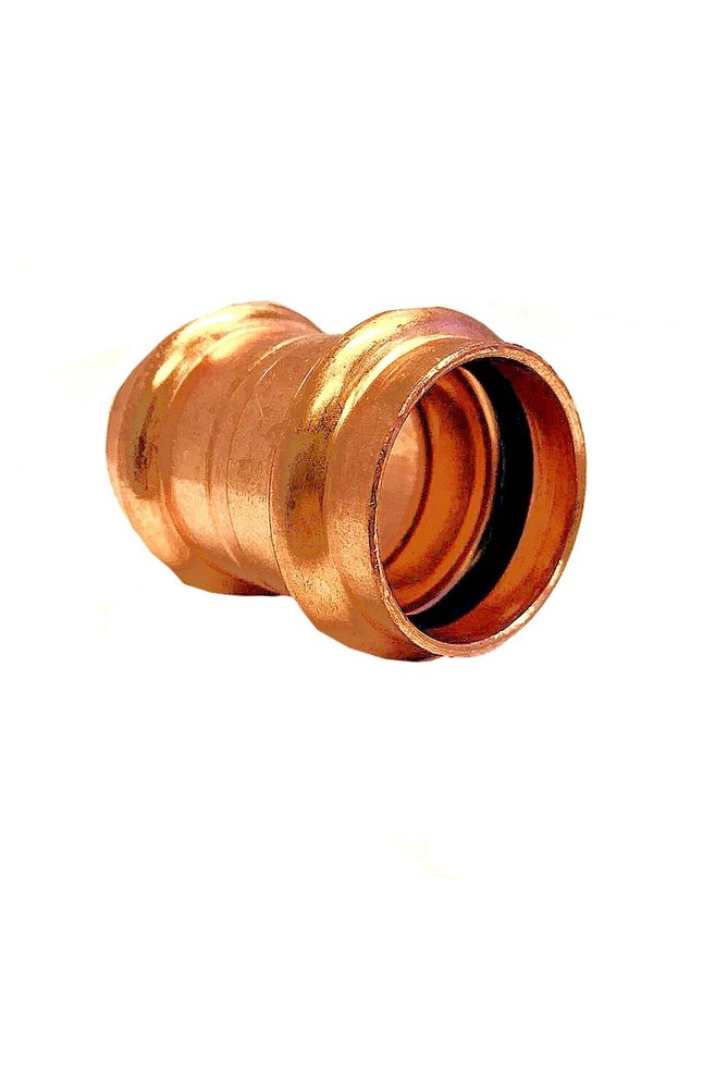 Libra Supply Lead Free 1 inch, 1'' Copper Press Coupling with Stop, 5pcs
