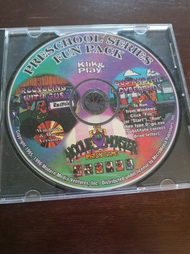 Preschool series fun pack- Klik & PLAY - Windows CD ROM Disc
