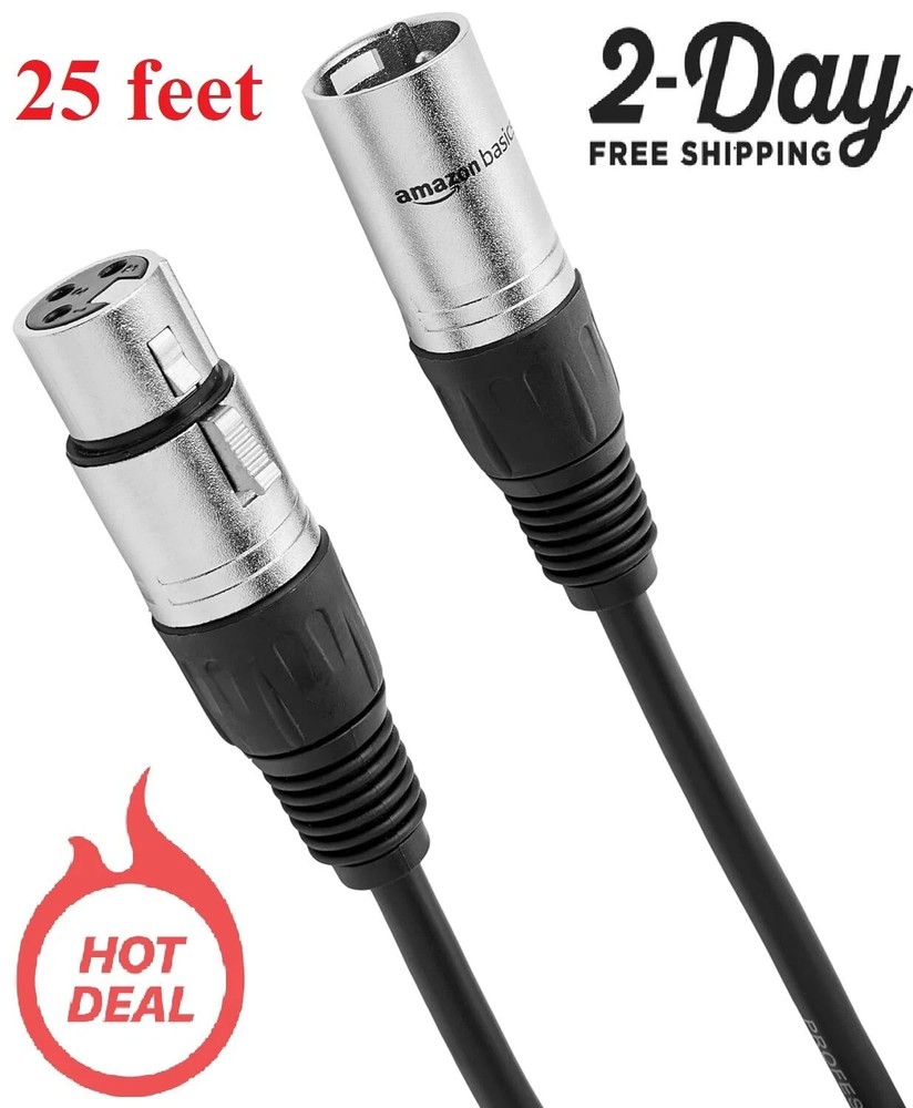 25 Feet Cables De Interconexion Para Cable De Microfono De Xlr Macho A Microfono