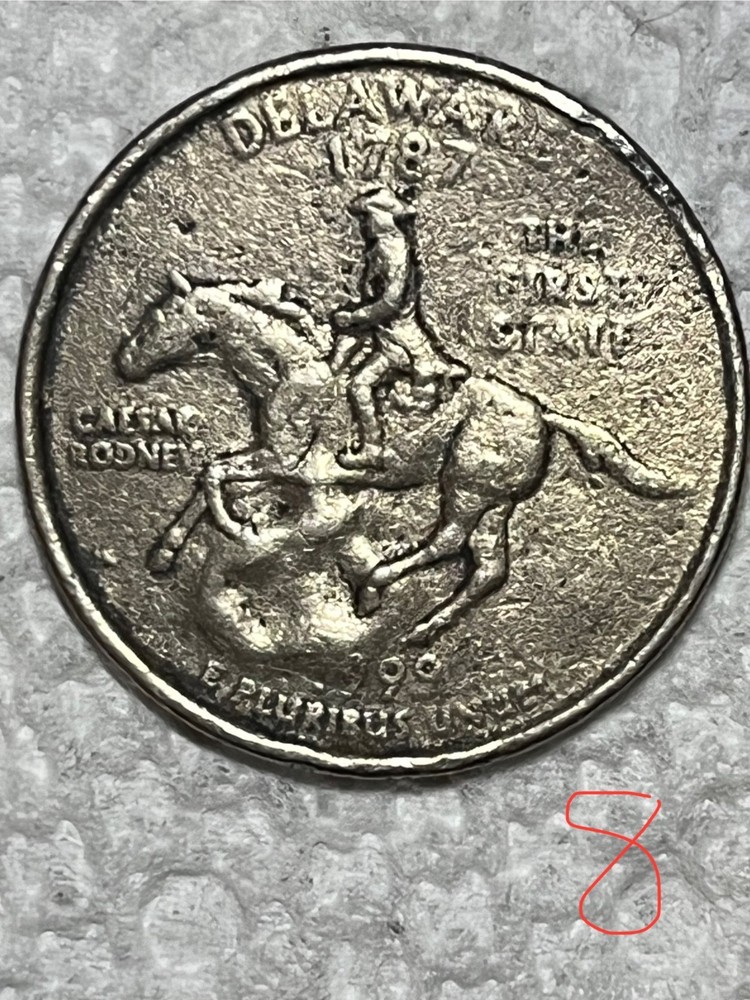 1999 P US Qtr 💥18 ERRORS💥 Delaware -MAJOR DROP FILLING error ,many others