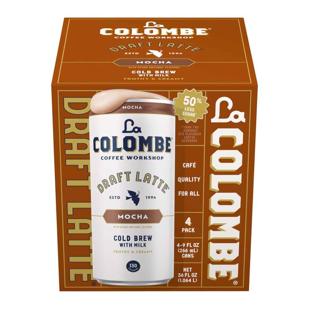 La Colombe Mocha Draft Latte - 9 Fluid Ounce, 4 Count - Cold-Pressed Espresso