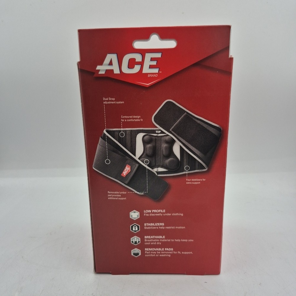 ACE Back Deluxe Stabilizer With Lumbar Support (Gray) One Size Adjustable